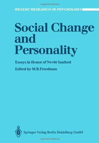 Social Change and Personality: Essays in Honor of Nevitt Sanford (Recent Research in Psychology)