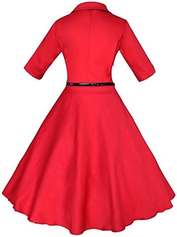 Justcosy Womens Vintage V-neck Swing Rockabilly Pinup Ball Gown Party Dress XL Black