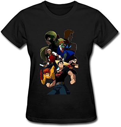 YLINFUN Women's Young Justice Characters T-shirt Size XXL Black