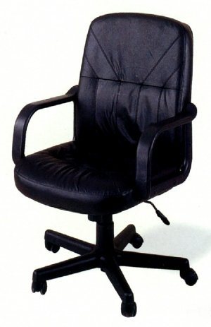 Black Leather Office/Computer Desk Executive Chair w/Gas Lift