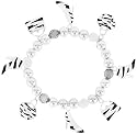 Zebra Black and White Fashion Charm Stretch Bracelet