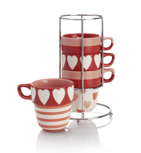 Hearts & Stripes Stackable Cup Set
