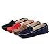 SUNROLAN Rebacca Women's Suede Leather Driving Moccasins Slip-On Penny Loafers Boat Shoes Flats