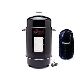 Brinkmann 810-7080-7 Gourmet Electric Smoker and Grill with Vinyl Cover, Black