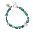 Turquoise Beaded Bracelet with Sterling Silver Turtle and Elephant Charms, 7 1/4" Length, #7570