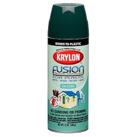 Krylon K02321000 Fusion For Plastic Aerosol Spray Paint, 12-Ounce, Gloss Black