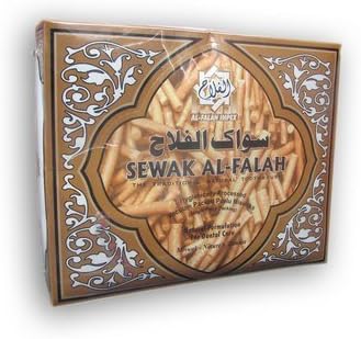Miswak Stick - Sewak Al-Falah - Hygienically Processed and Vacummed Packed - Box of 60 Individual Sticks by Al Falah