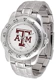 Texas A&M Aggies Suntime Mens Sports Watch w/ Steel Band - NCAA College Athletics