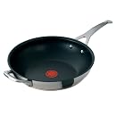 Tefal Jamie Oliver Stainless Steel Stirfry Pan, 30 cm, with Helper Handle