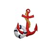 Anker mit Rettungsring rot 4,6 cm * 6 cm B�gelbild Aufn�her Applikation