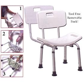 Deluxe Bath Bench, Assembled With Back