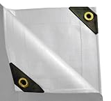 10 X 12 HEAVY DUTY TRIPLE COATED LAMINATION WHITE YARN WEAVE (WOVEN VERTICALLY & HORIZONTAL) PREMIUM WHITE CANOPY TARP WITH BRASS PLATED GROMMETS