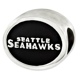 Sterling Silver Enameled Seattle Seahawks NFL Bead for Refletion Series