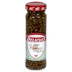 Delicias Green Peppercorns in Brine, 3.5-Ounce Bottles (Pack of 12)