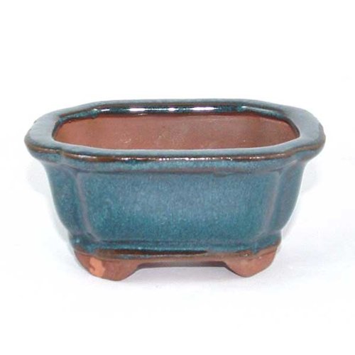 10.5cm Bonsai or Accent Pot - Turquoise Semi-Cloud