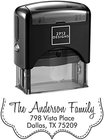 Party Girl Bracket Custom Personalized Self Inking Return Address Stamp - Great Wedding, Housewarming, or Teacher Client Gift