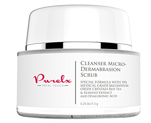 Micro-Dermabrasion Scrub for Your Face + Powerful Exfoliator with Medical Grade Aluminum Oxide Crystals + Red Tea Extract + Seaweed Extract + Hyaluronic Acid - Scours Away Dead Skin - Washes Away Dirt - Helps Balance Moisture - Delivers Nourishing Anti-Oxidants and Minerals for Maximum Vibrant New Skin - Certified U.S.A. Facilities - Reduces Appearance of Wrinkles and Fine Lines. Leaves Skin Clean & Radiant Looking or Your Money Back!