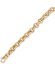 14K Solid Yellow Gold Hip Hop Bullet Chain Bracelet 6mm (15/64 in.) - 8.5 in.