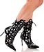 Pleaser Brand Style Daring-1022 Black Buckled Punk Emo Pirate Skulls High Heel Sexy Calf Ankle Skull Boots