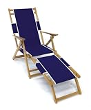 Heavy Duty Wood Beach Chaise / Lounger - Captain Navy