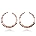 OXA Fashion Star Street Snap Popular Accessories Color Retention Gold plated 35mm DiameterEarrings (Rose Gold,Yellow Gold)
