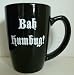 Christmas Holiday Mug Bah Humbug Scrooge 14 Oz Black Ceramic Cafe Style Coffee Cup