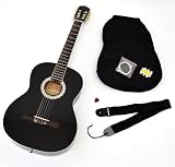 Produkt-Bild: 4/4 Konzertgitarre mit Zubeh&ouml;rset: gepolsterte Gitarrentasche, Gurt, Stimmpfeife, Satz Ersatzsaiten und Plektrum