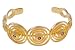 Yellow Gold Garnet Circle Cuff Bracelet