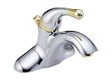 Delta Faucet 544-CBWF Innovations Single-Handle Centerset Lavatory Faucet with Metal Pop-Up, Chrome and Polished Brass