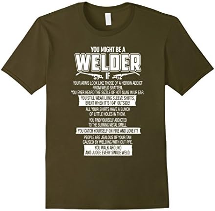 Men's welder shirt, tig welder, mig welder, lincoln weld XL Olive