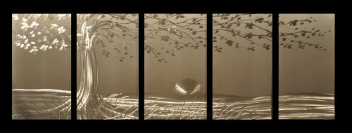 FALL SUNSET Landscape Modern Metal Wall Art Deco Sculpture Painting Hotel Art