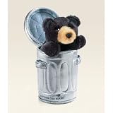 BLACK BEAR IN GARBAGE CAN