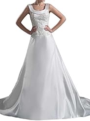 Square Neck Satin Crystals Crystal  Dress with a Court Train 