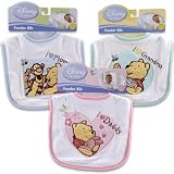 Winnie the Pooh with Applique Baby Bib (I Love Mom, I Love Grandma, I Love Daddy) (Green - I Love Grandma)