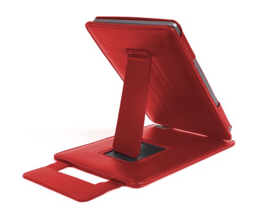 Duragadget Genuine Leather Case & Cover With Stand for Kindle - Red