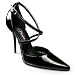 4 1/2 Inch Sexy Black Pump Shoe Quarter Crisscross Strap D'Orsay Designer Shoes Black...