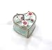 Heart Shaped Trinket Box in Glass with Pink Plumeria