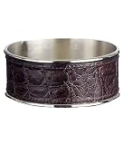 Wine Coaster with Brown Crocodile Leather by Godinger