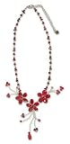 Quartzite and garnet necklace, 'Red Rosebud Burst' 18.1 L