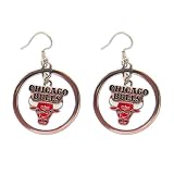 Chicago Bulls Hoop Logo Earring Set NBA Charm Gift