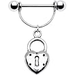 Handcrafted Padlock Heart Nipple Ring