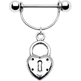 Handcrafted Padlock Heart Nipple Ring