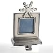 Pack of 2 Silver Snowflake Photo Picture Frame Christmas Stocking Holders 8"