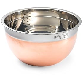 Gourmet Standard 5.5 Quart Copper Exterior Stainless Steel Interior Mixing Bowl - CB161 by Gourmet Standard