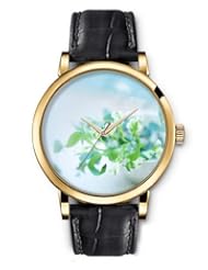 SPRAWL Aanalog Fashion Series Gold Ladies Watches of Genuine Black Leather Strap,Unique Wrist Watch for Women Girls Designed with Branches of plants