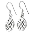 Sterling Silver Celtic Clover Design Shepherds Hook Earrings