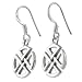 Sterling Silver Celtic Clover Design Shepherds Hook Earrings