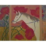 日本画「白い馬」F6（額なし）