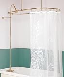 Tub Surrounds Bright Solid Brass, Oval Shower Surround and Hardware