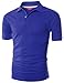 Ohoo Mens Slim Fit Short Sleeve Polo Comfort Soft Fine Cotton Blend Shirt